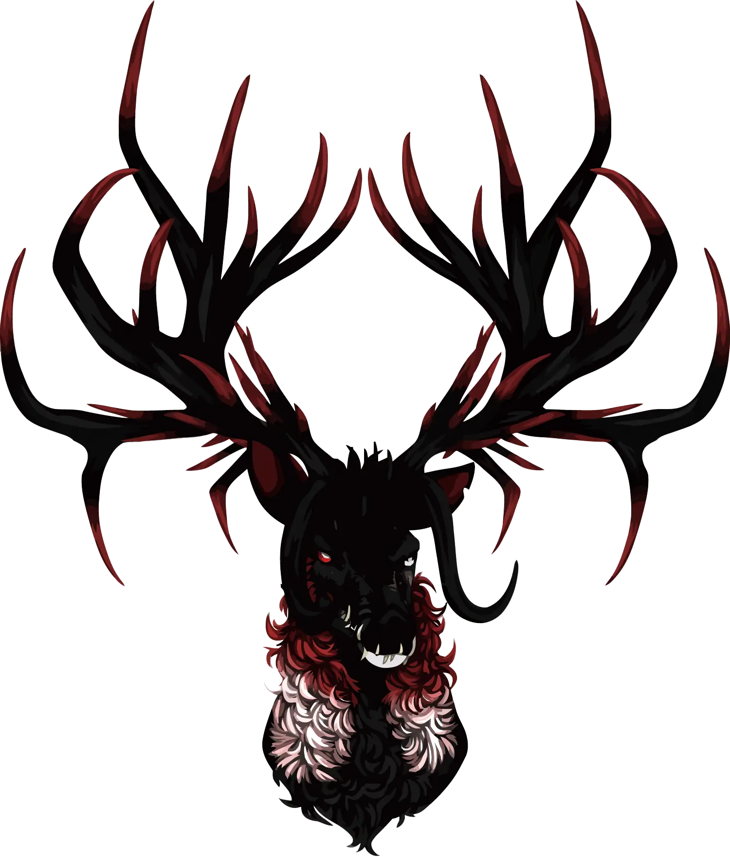 Mythical Dark Deer Illustration
