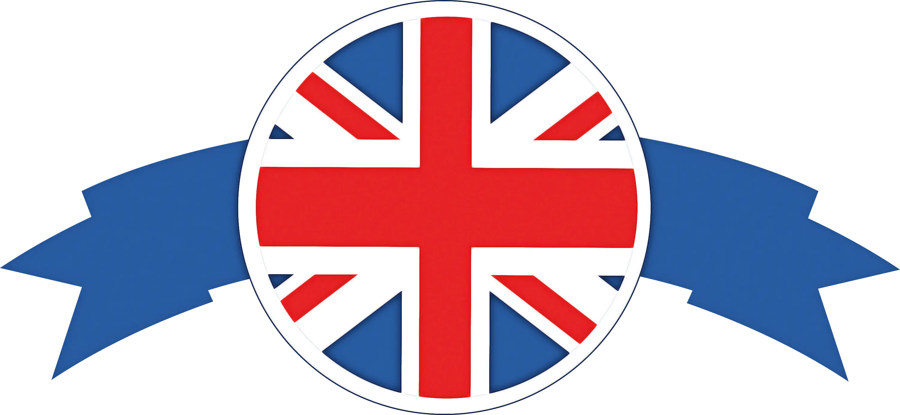 United Kingdom Flag Emblem with Ribbon