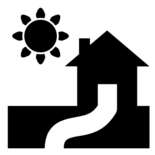 Icon of House with Sun Illustration