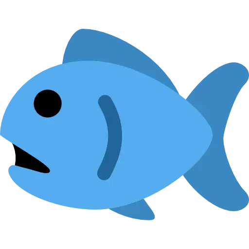 Blue Cartoon Fish Character