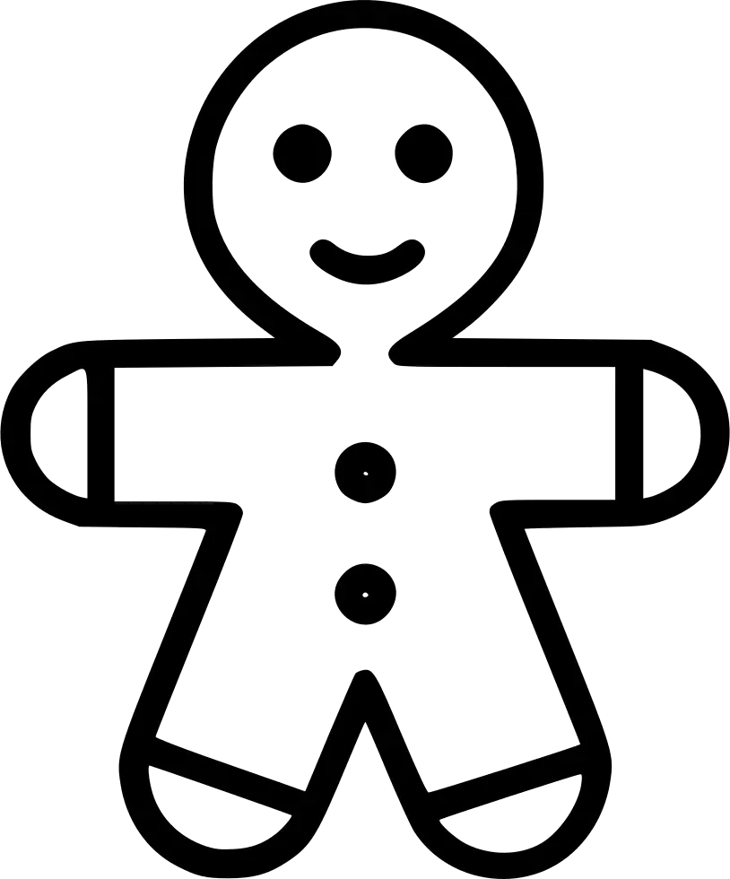 Gingerbread Man Outline for Christmas