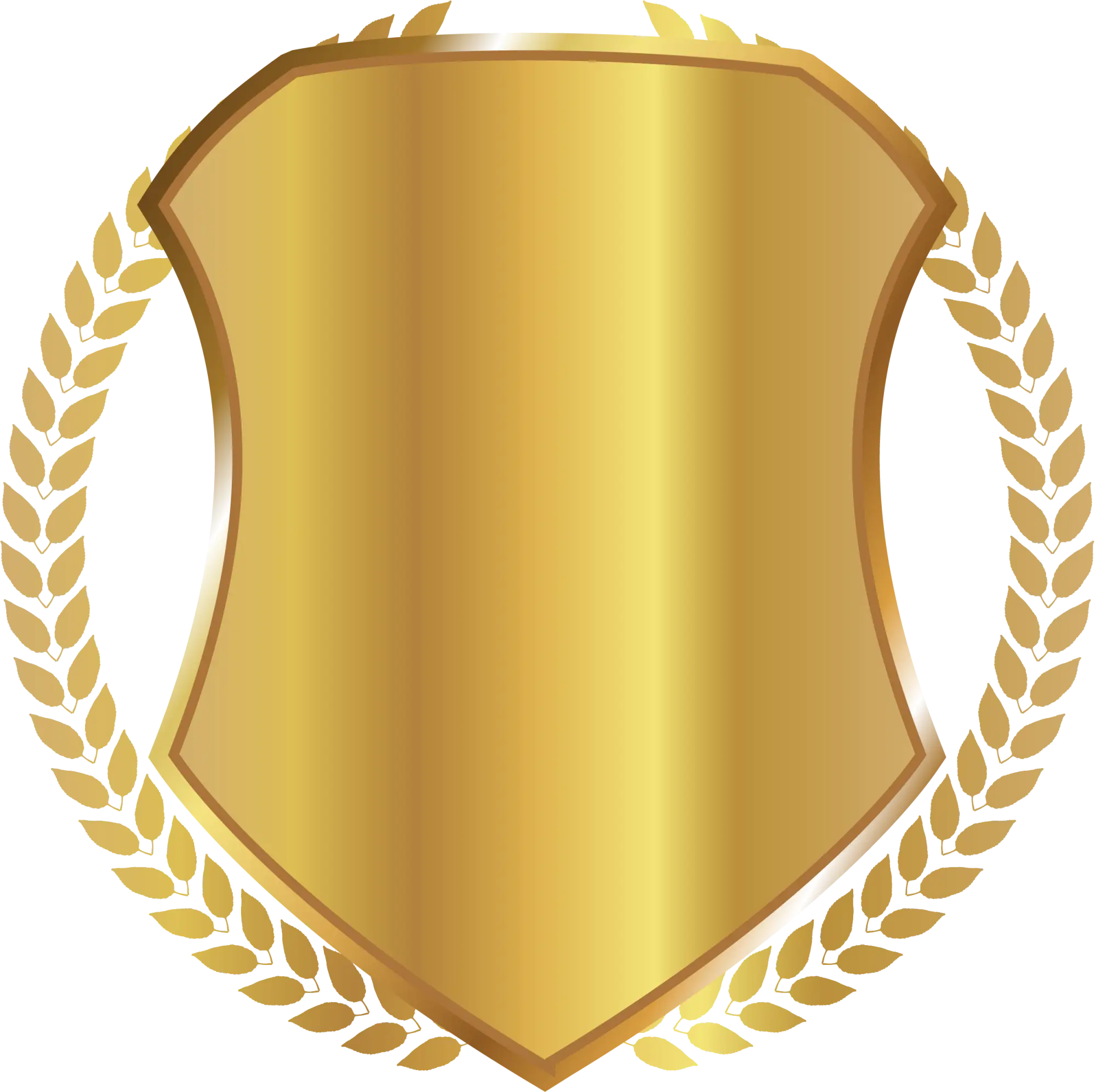 Golden Shield Emblem with Laurel Wreath