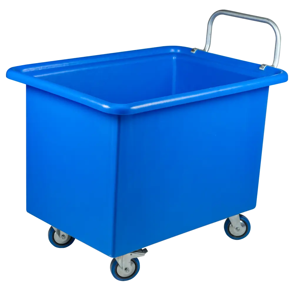 Blue Rolling Storage Bin