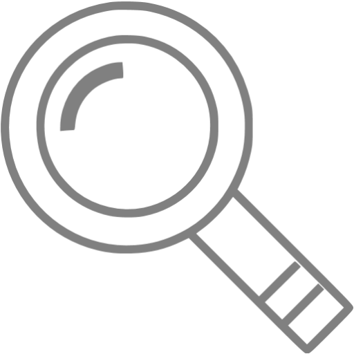 Gray Outline Magnifying Glass Illustration