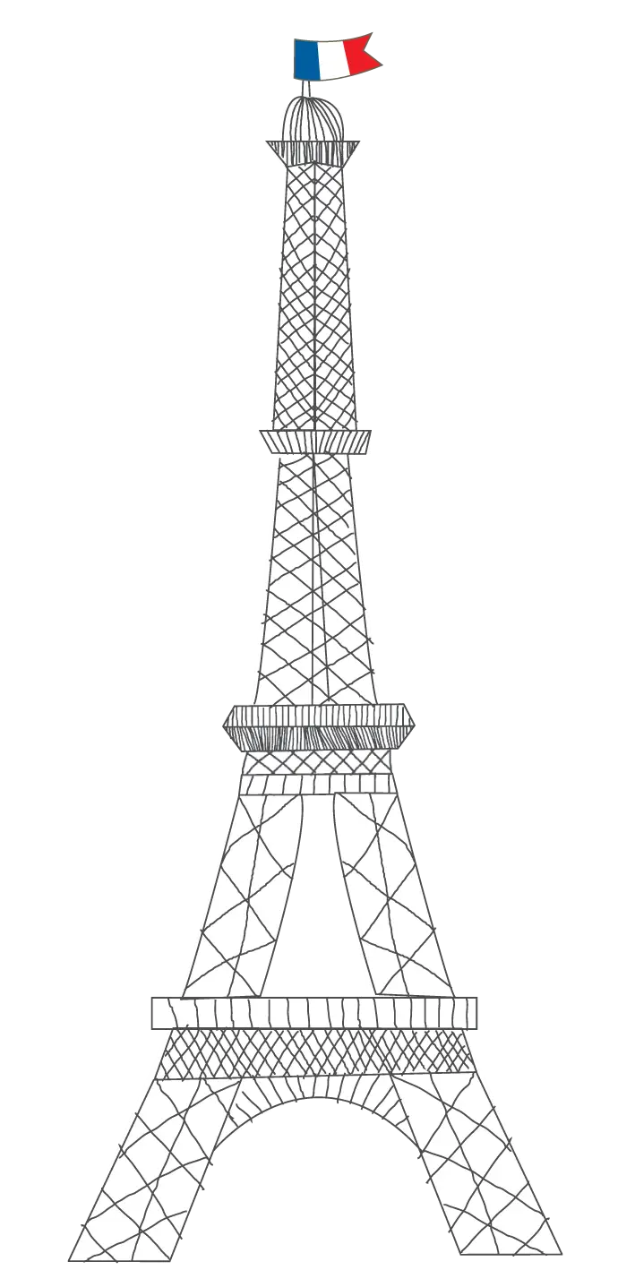 Eiffel Tower Line Drawing