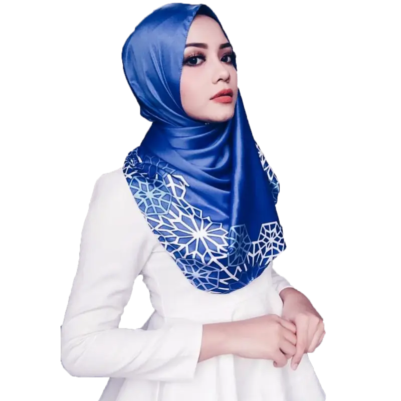 Woman Wearing Blue Hijab