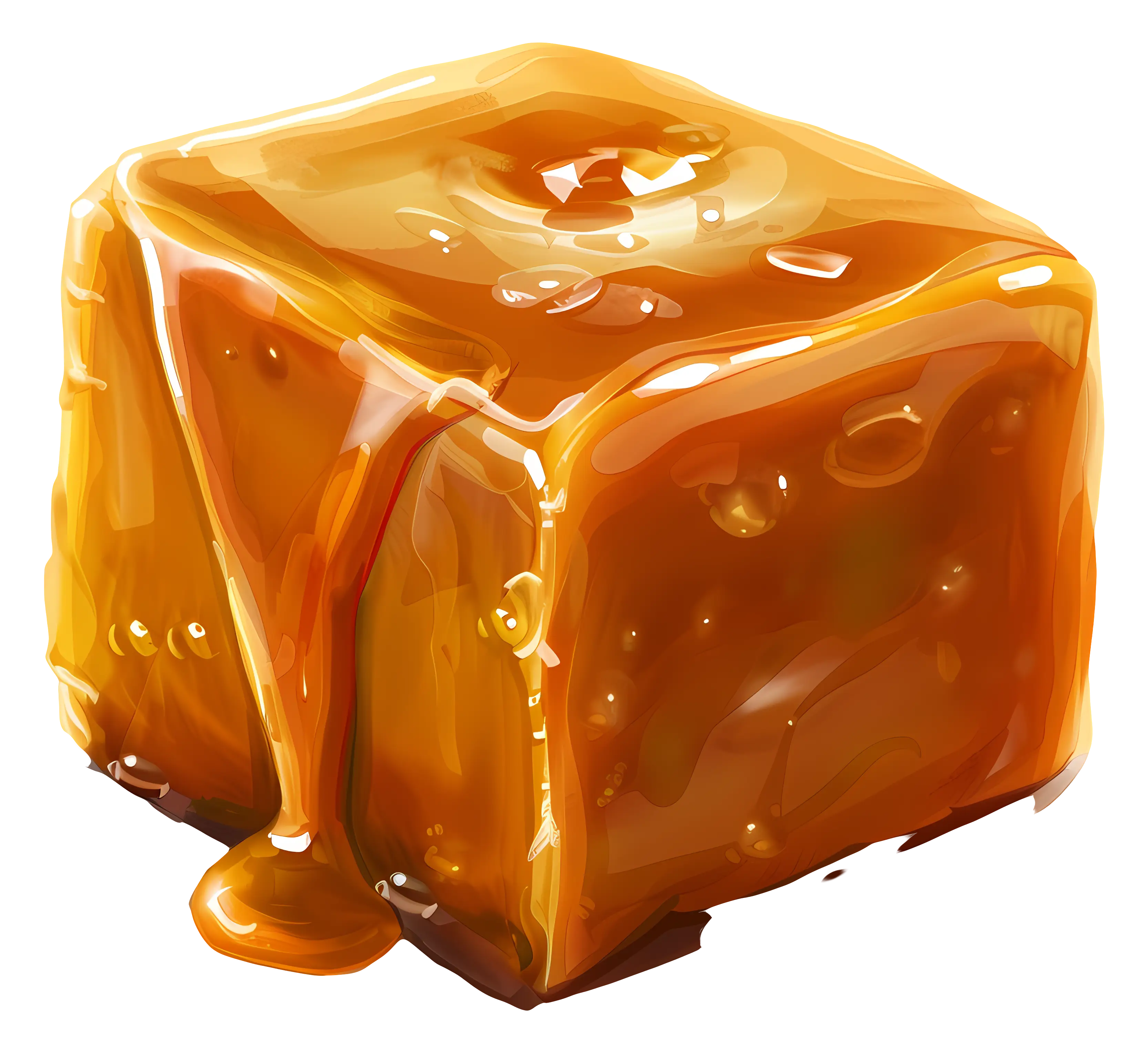 Golden Caramel Cube with Syrup Drizzle