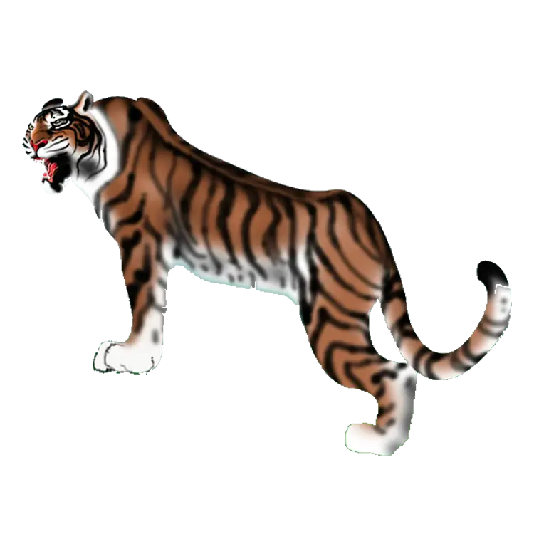 Tiger Illustration with Bold Stripes