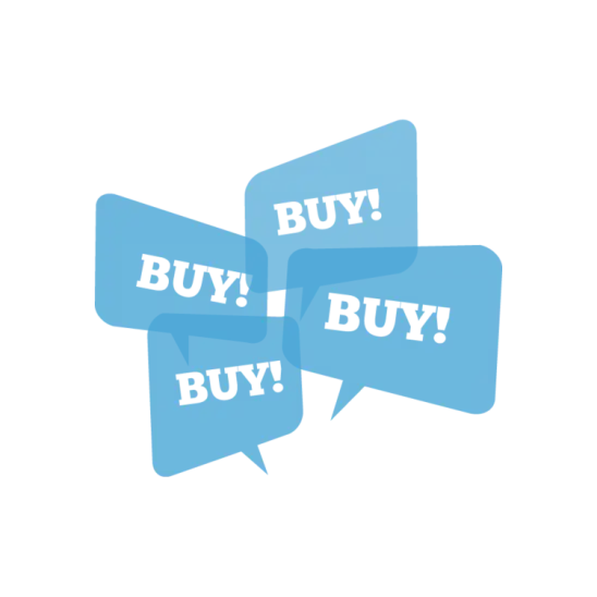 Blue Buy Message Icons for Sales Promotion