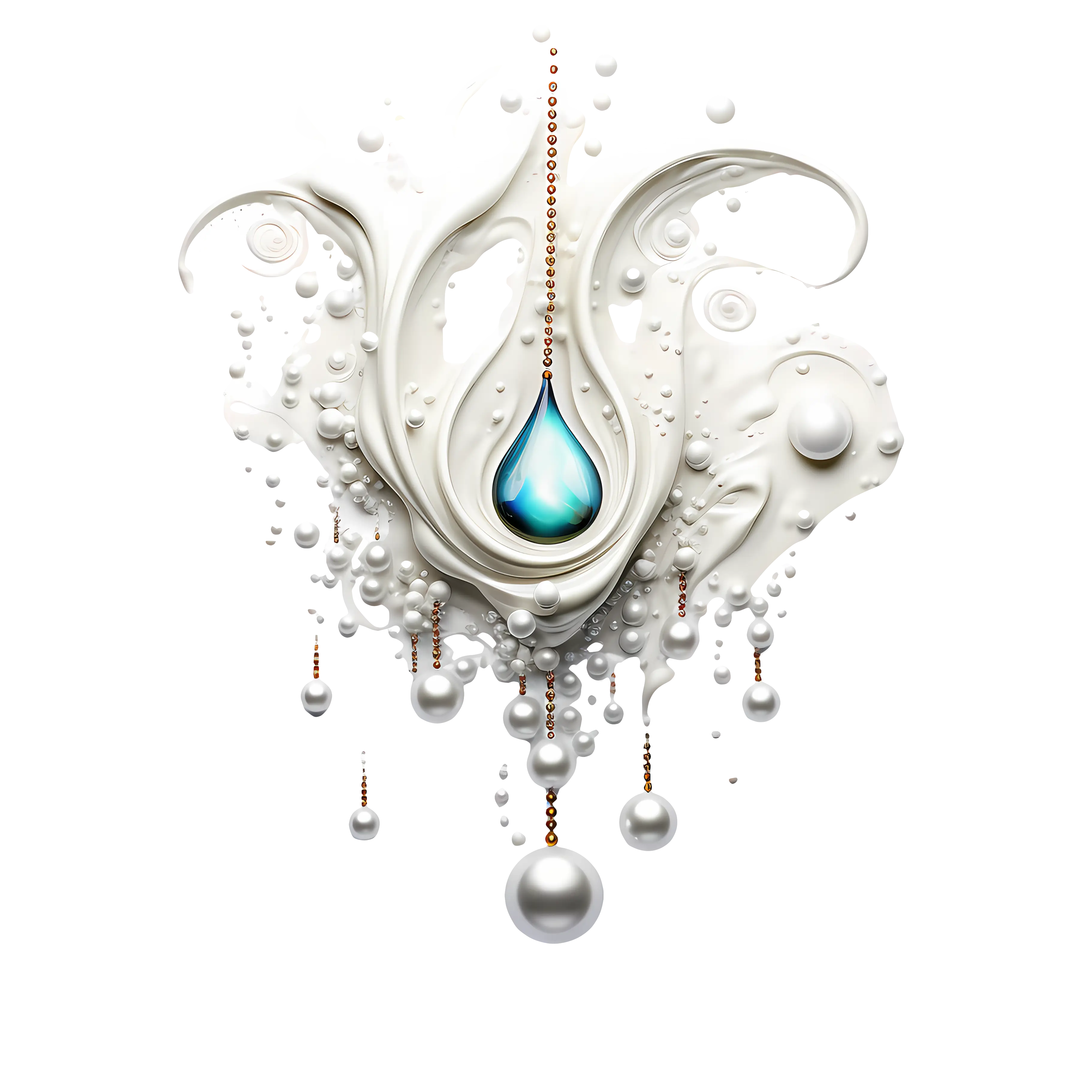 Elegant Pearl and Water Drop Design