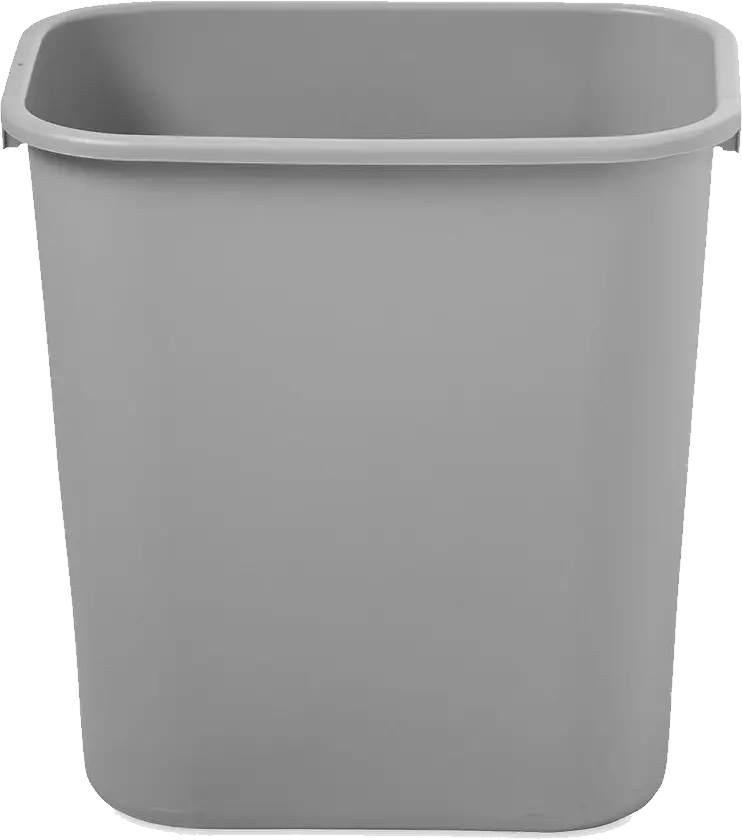 Gray Plastic Trash Can