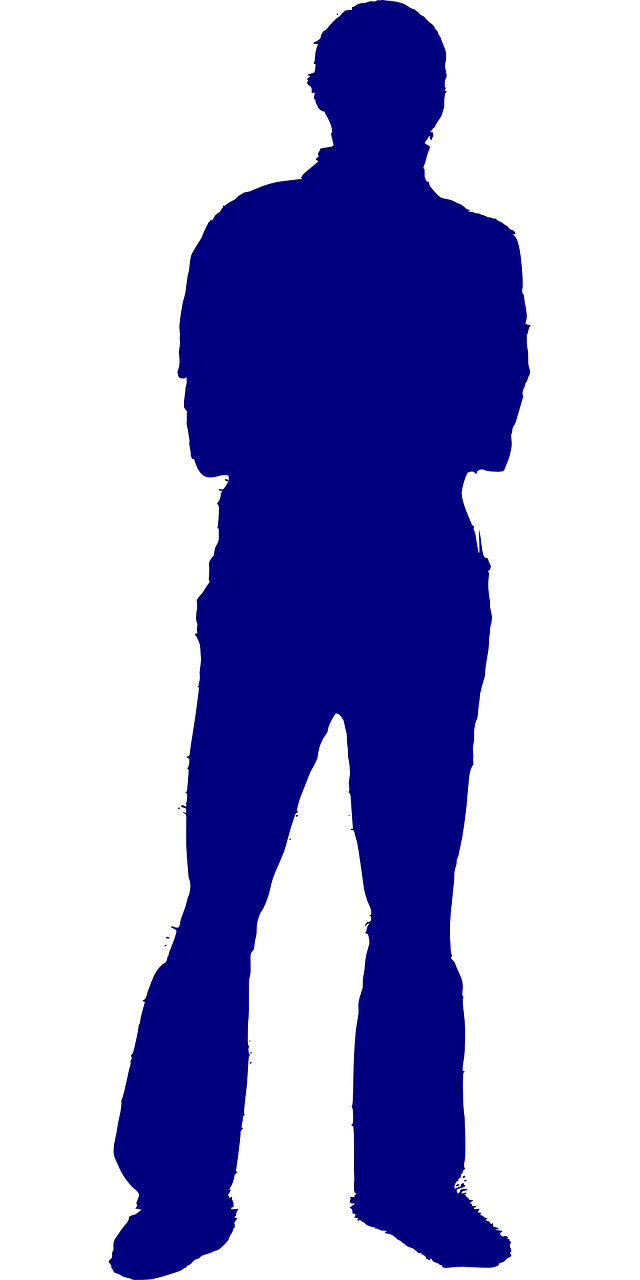 Blue Silhouette of a Person