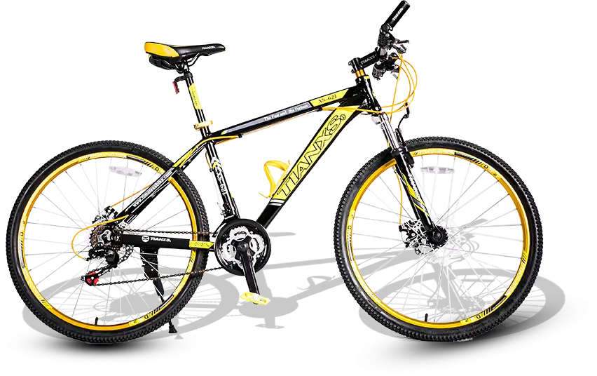Black and Yellow Mountain Bike Illustration