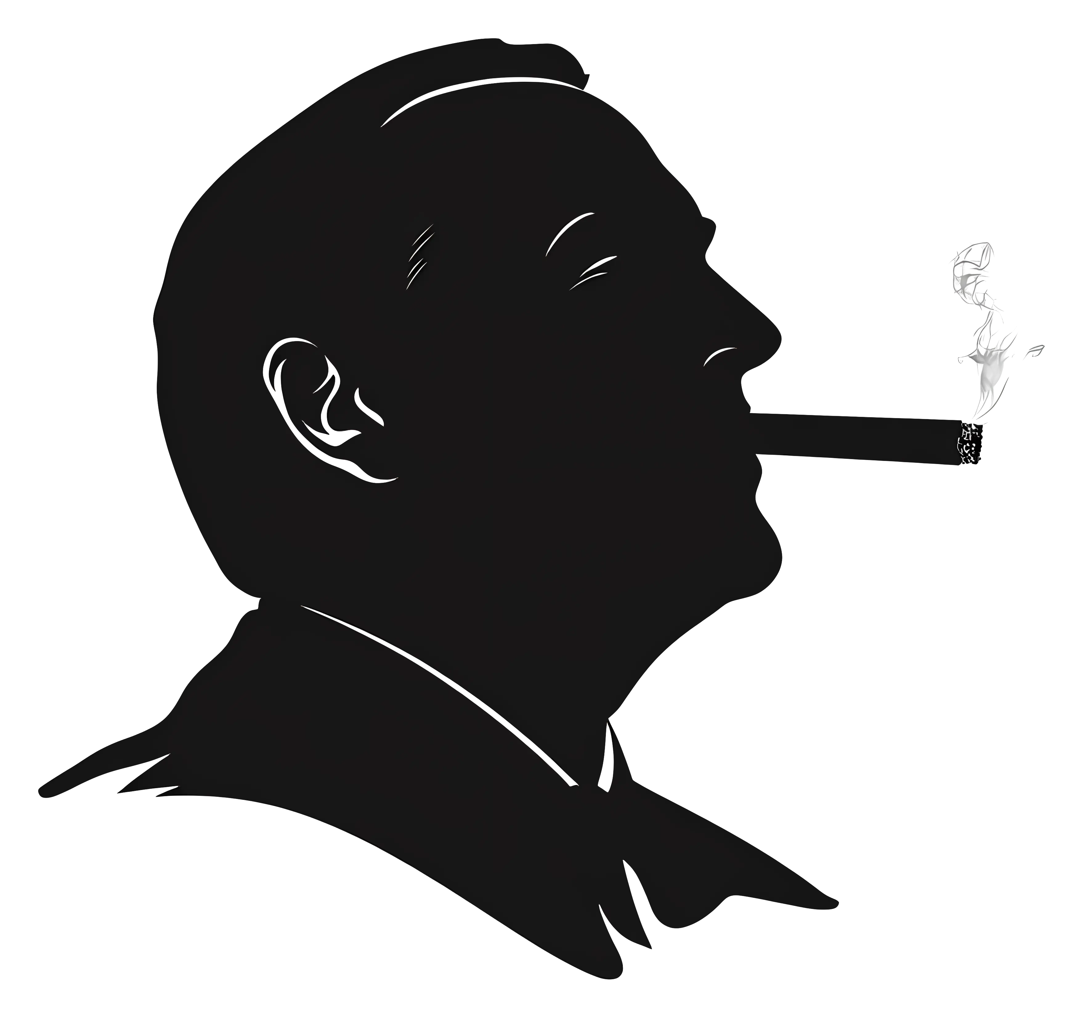 Silhouette of a Man with Cigar