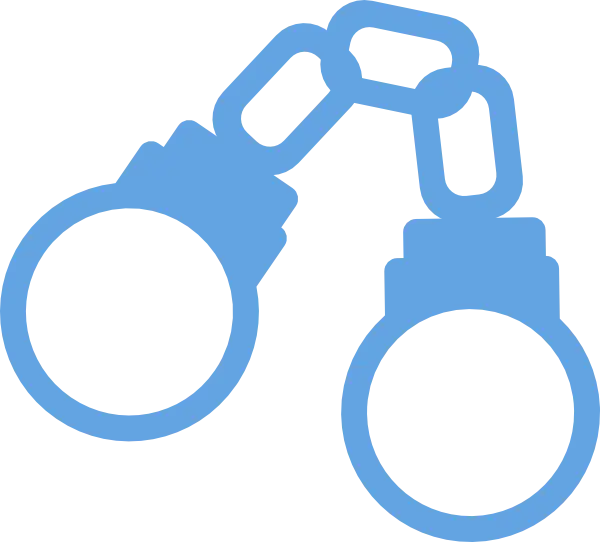 Blue Handcuffs Illustration
