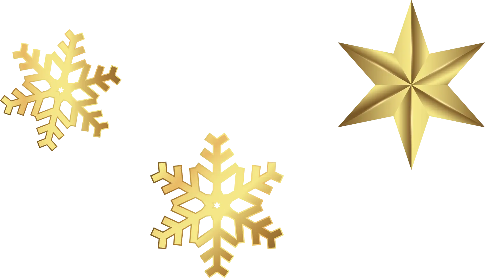 Gold Snowflakes and Star Decoration