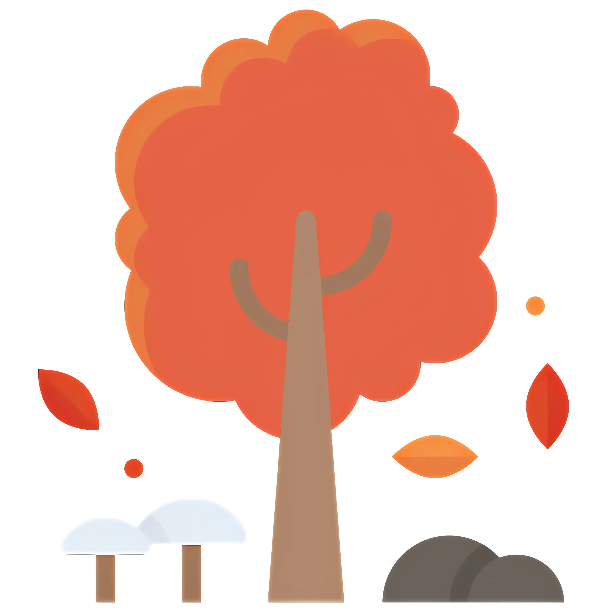 Autumn Tree with Falling Leaves
