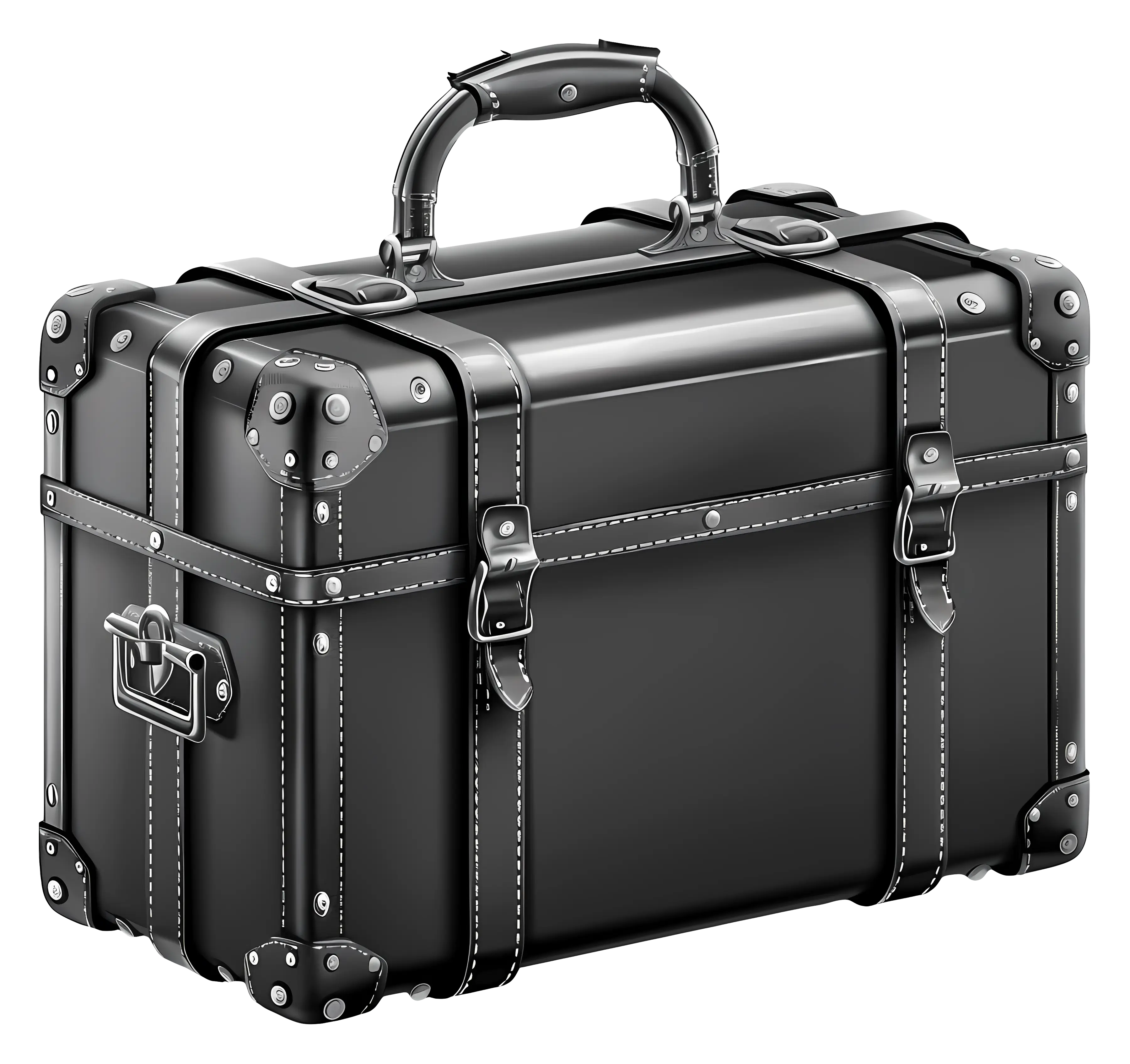 Black Vintage Suitcase with a Classic Design