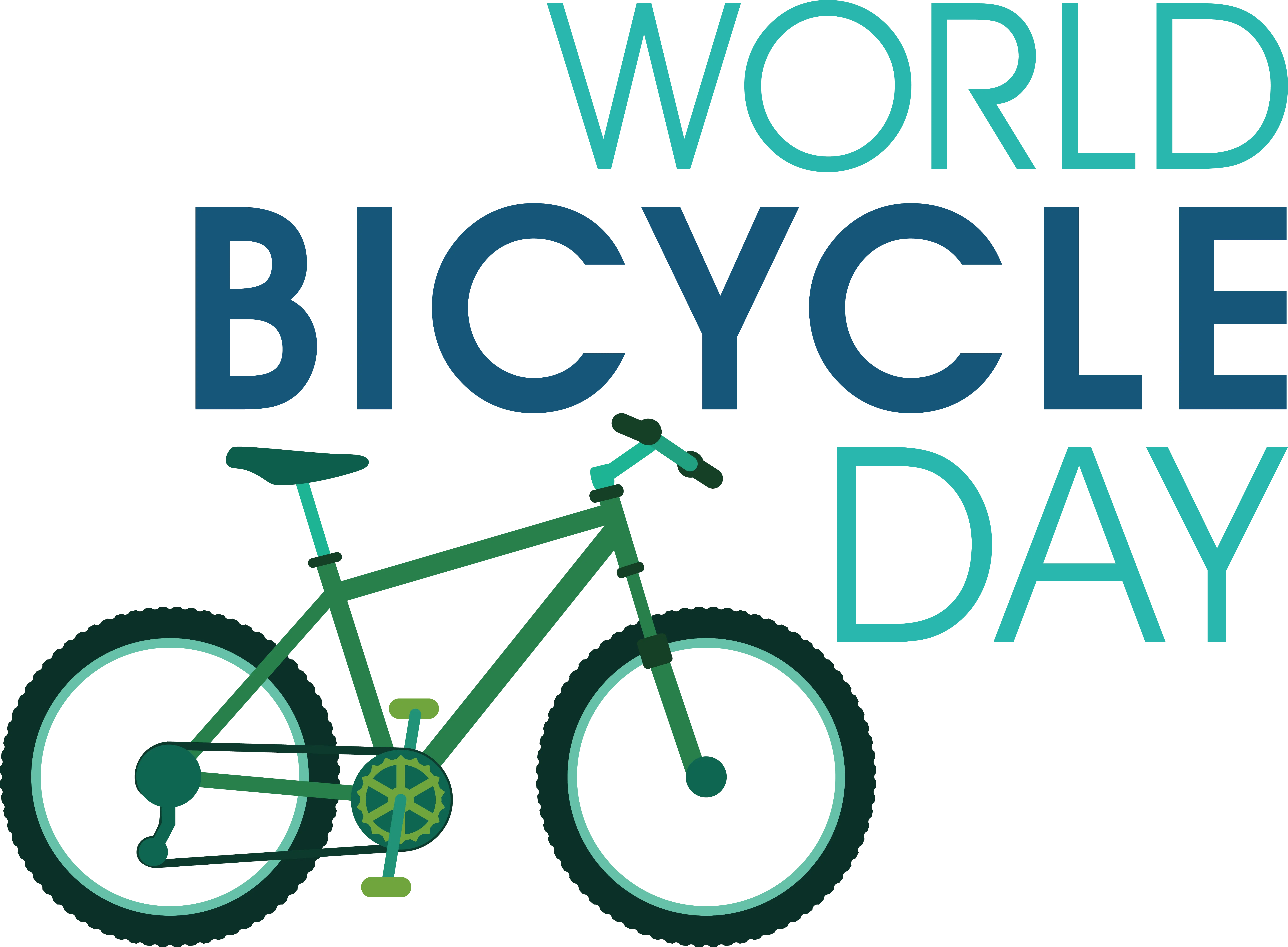 World Bicycle Day Celebration Icon with Bicycle