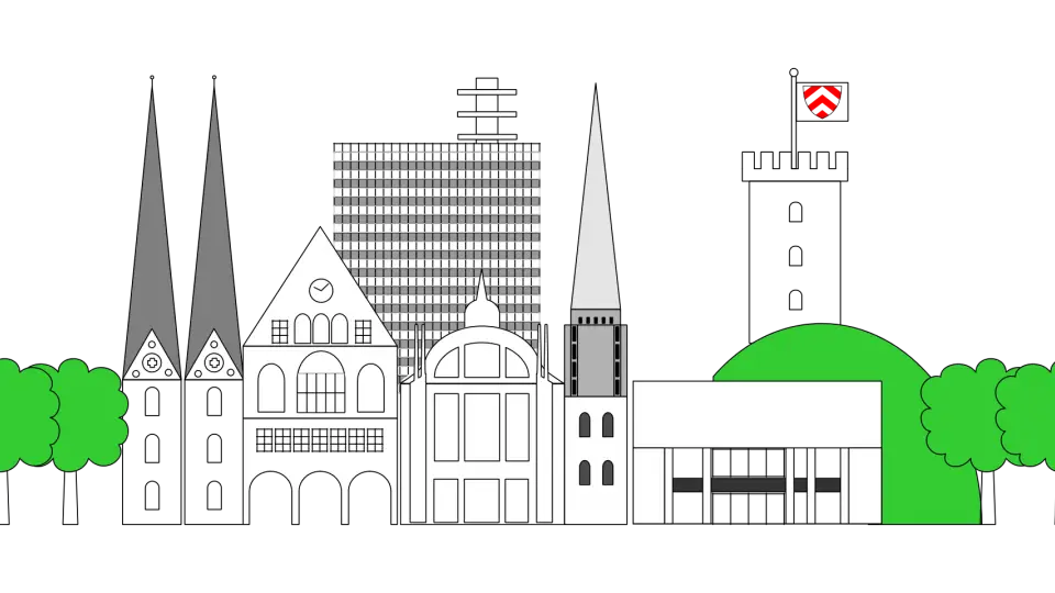 Cityscape with Various Buildings