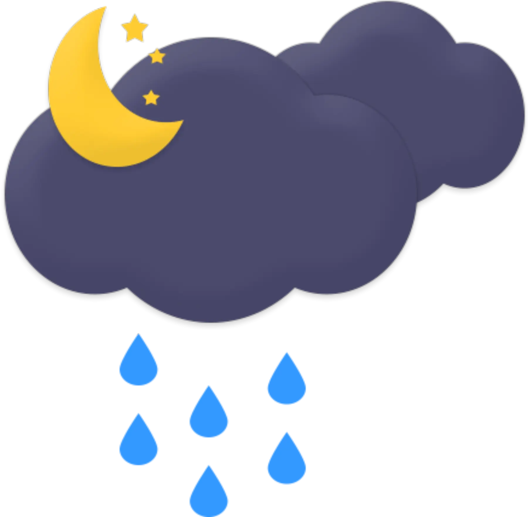 Rainy Cloudy Night Illustration
