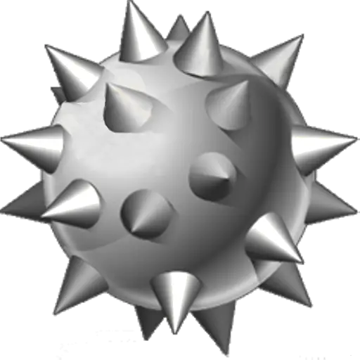 Spiky Metallic Ball with Sharp Edges