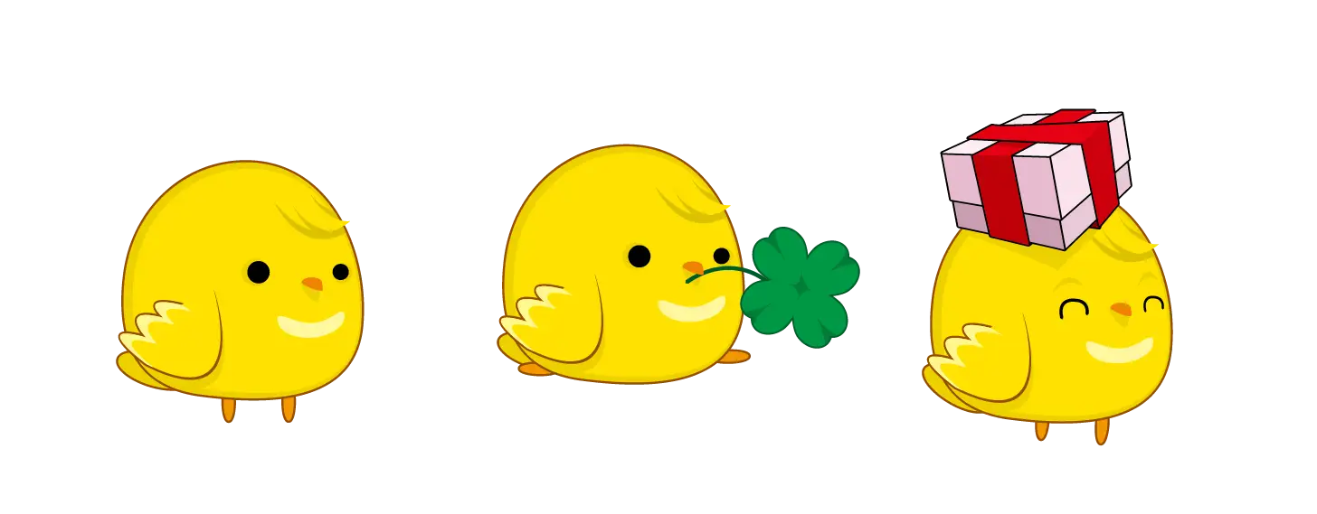 Cute Yellow Chicks Cartoon