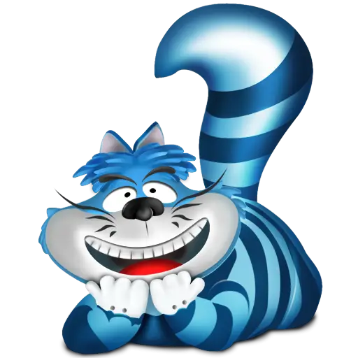 Smiling Blue Cartoon Cat