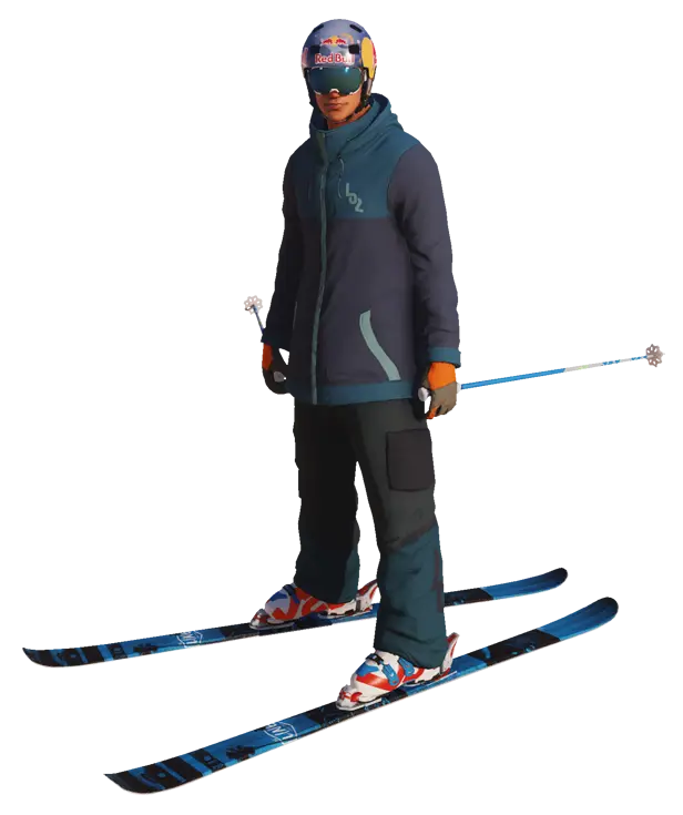 Person Equipped for Skiing
