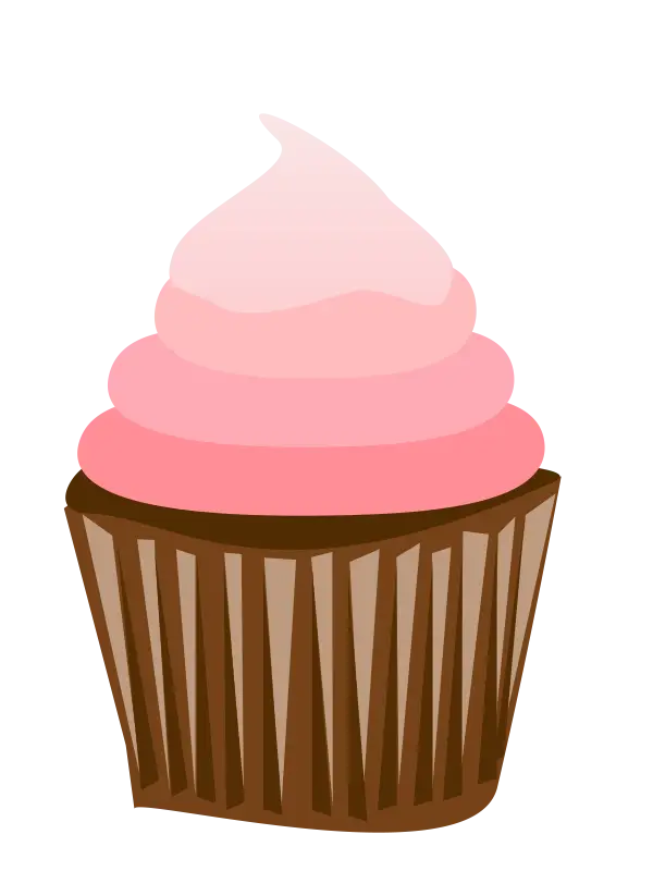 Pink Frosted Cupcake Illustration