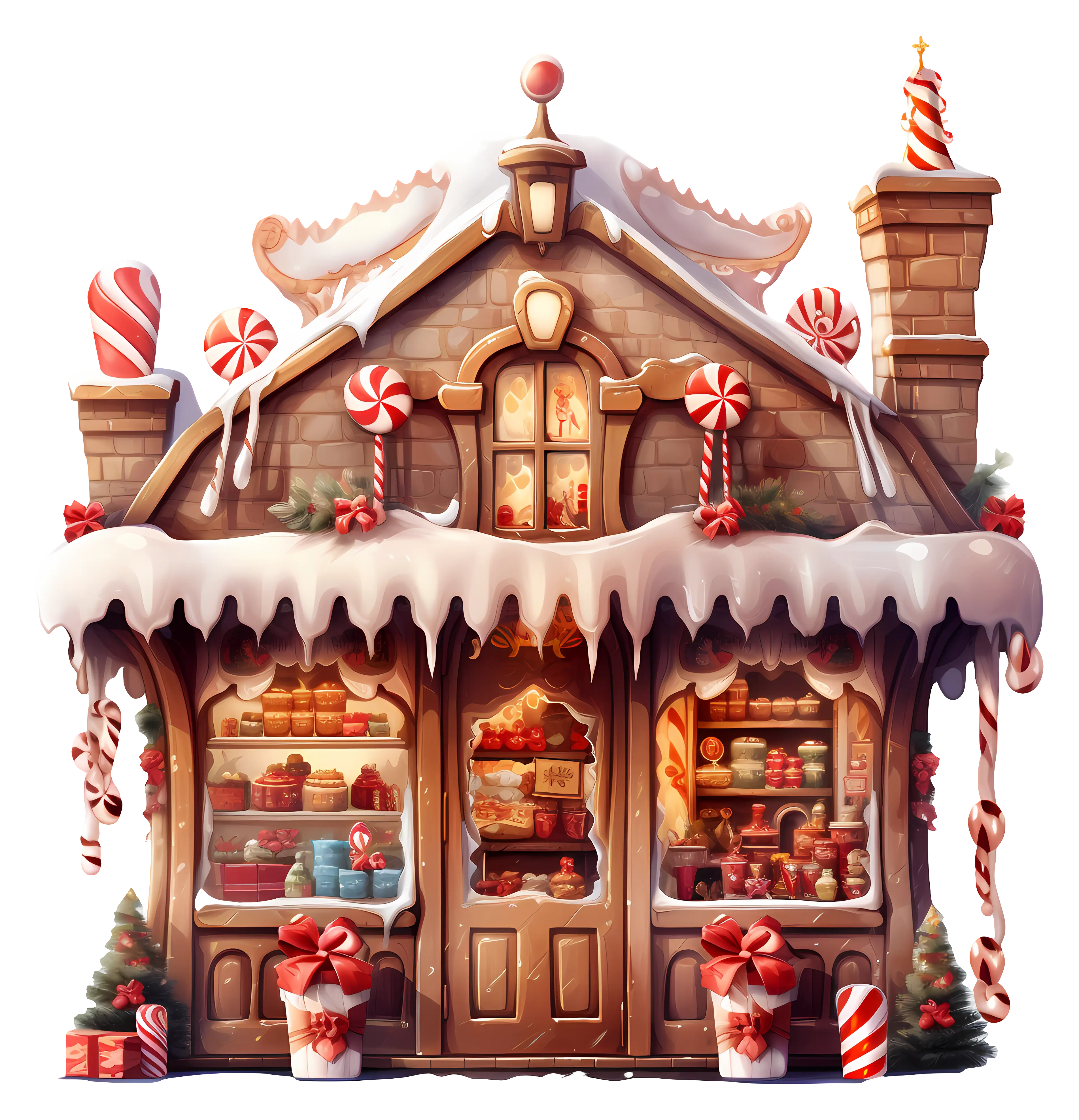 Festive Gingerbread House for Christmas Illustration