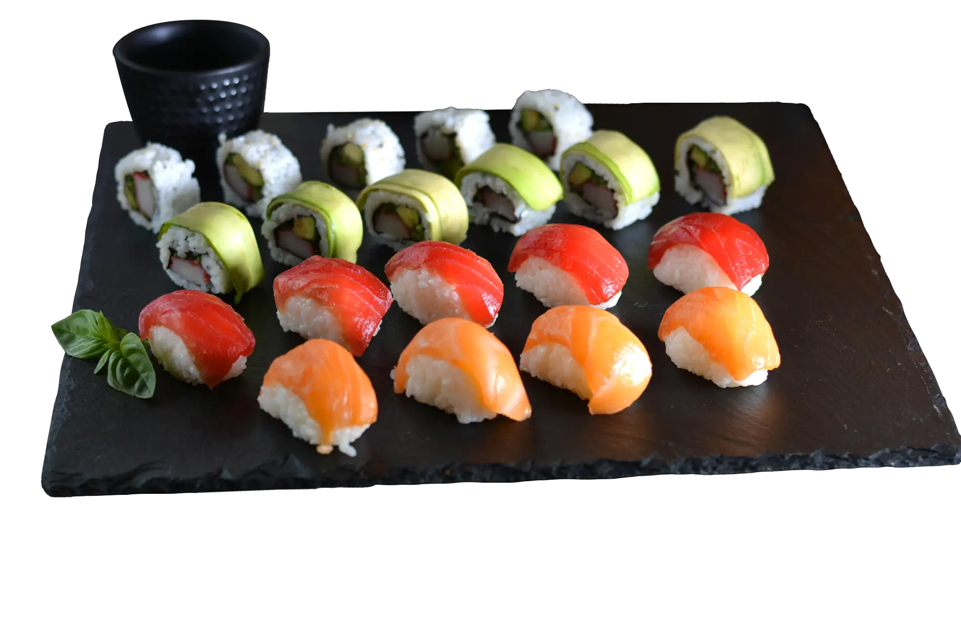 Delicious Sushi Platter with Assorted Nigiri and Rolls
