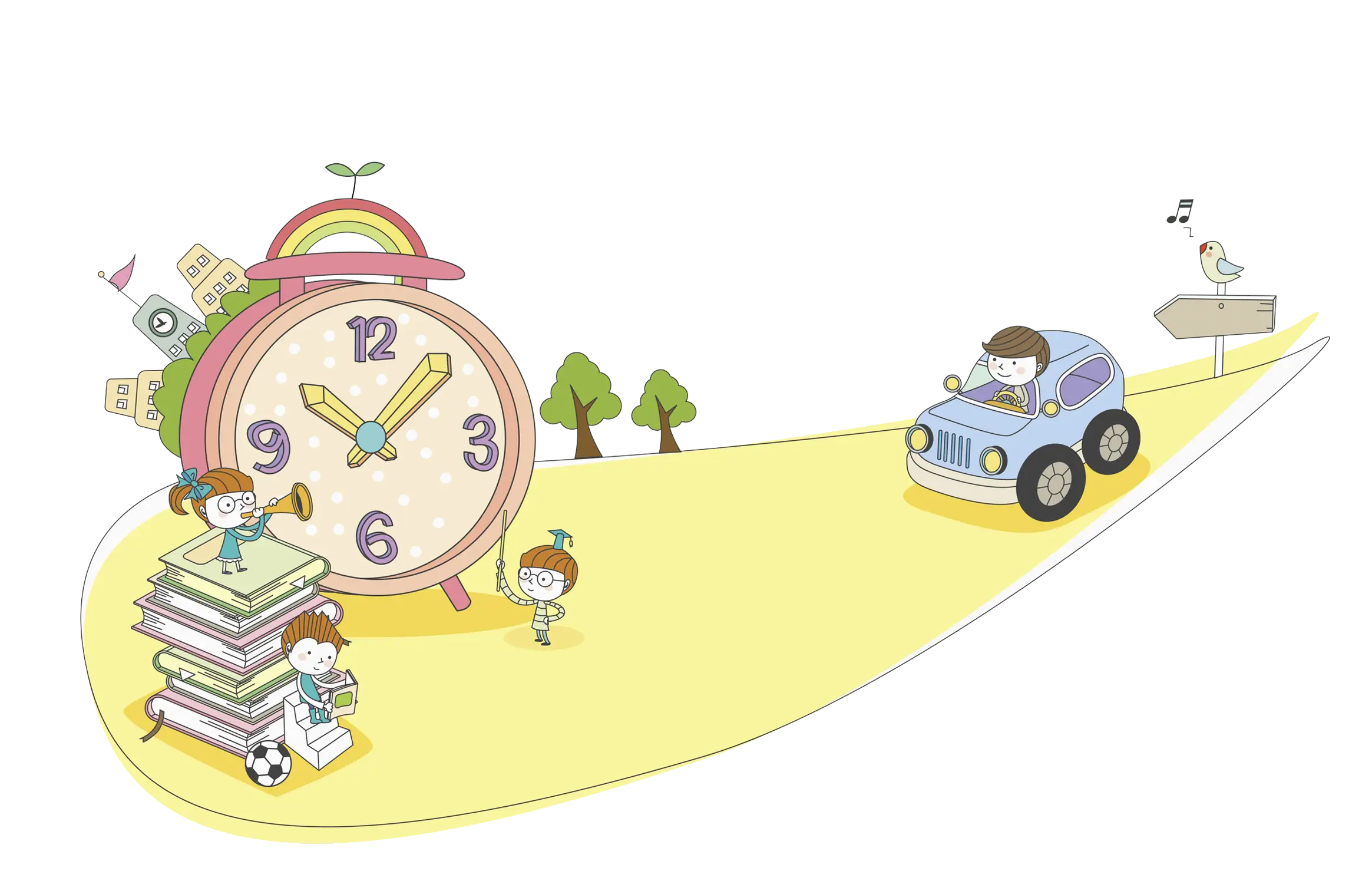 Kids Playing Around Clock