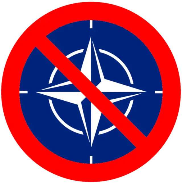 Anti-NATO Symbol in Red Crossed-Out Design