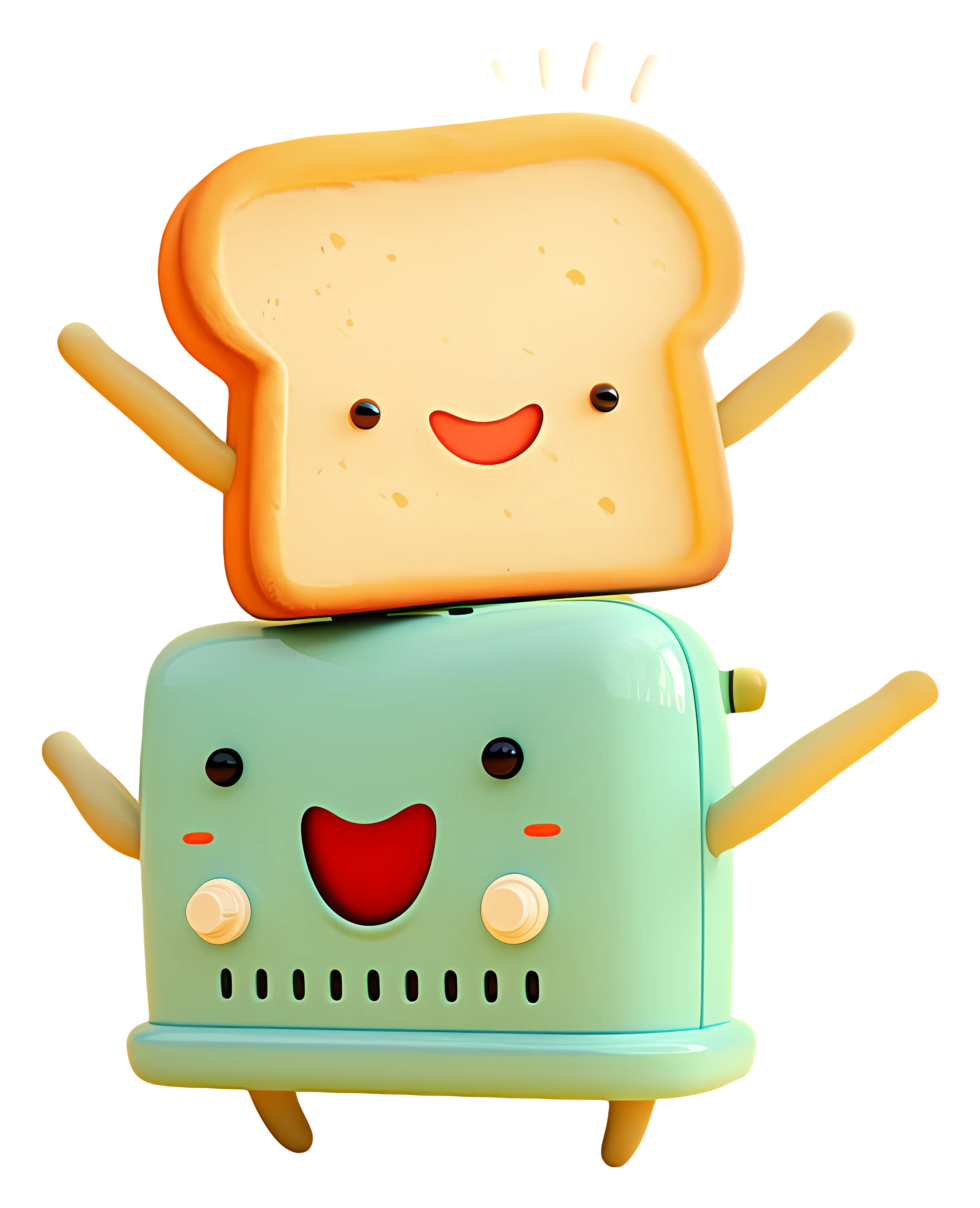 Happy Toaster with Toast