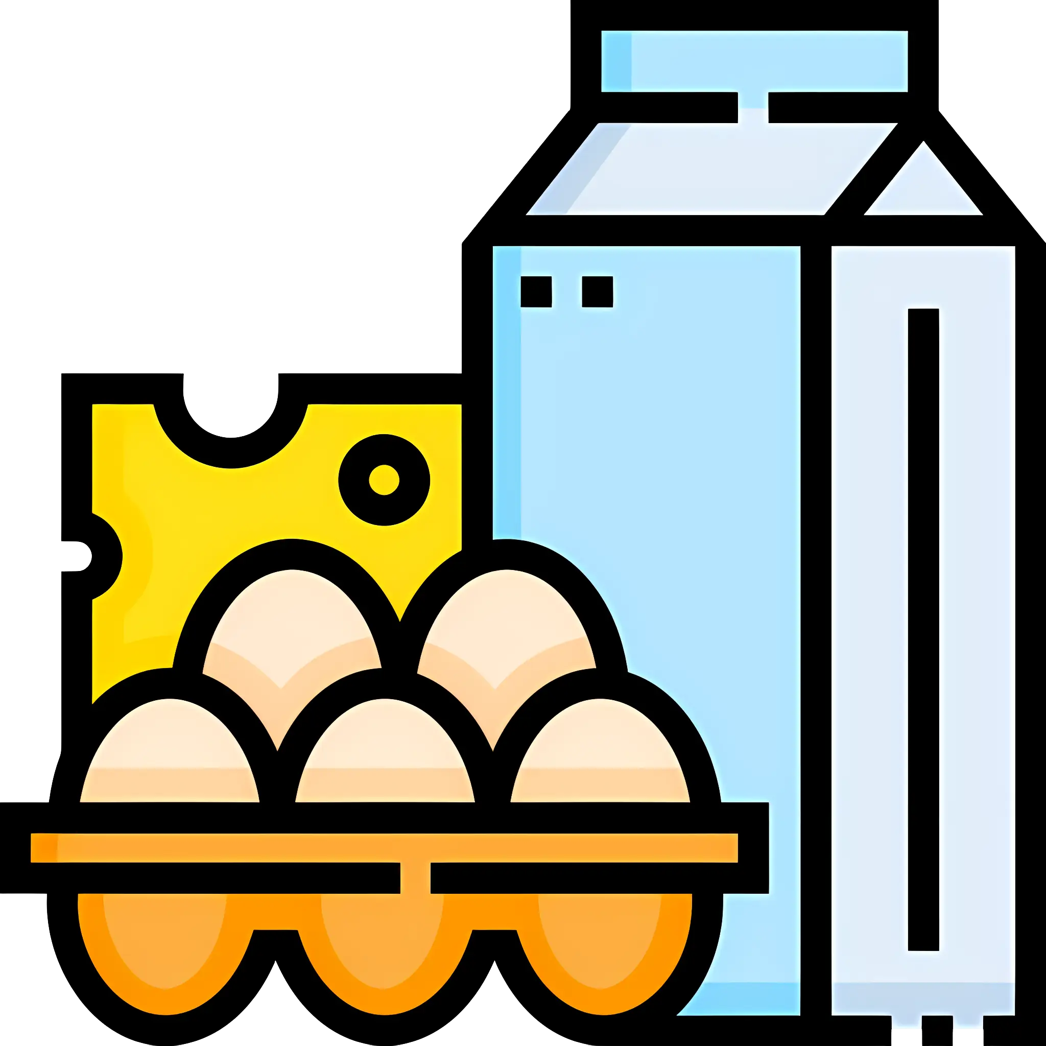 Milk, cheese, and eggs
