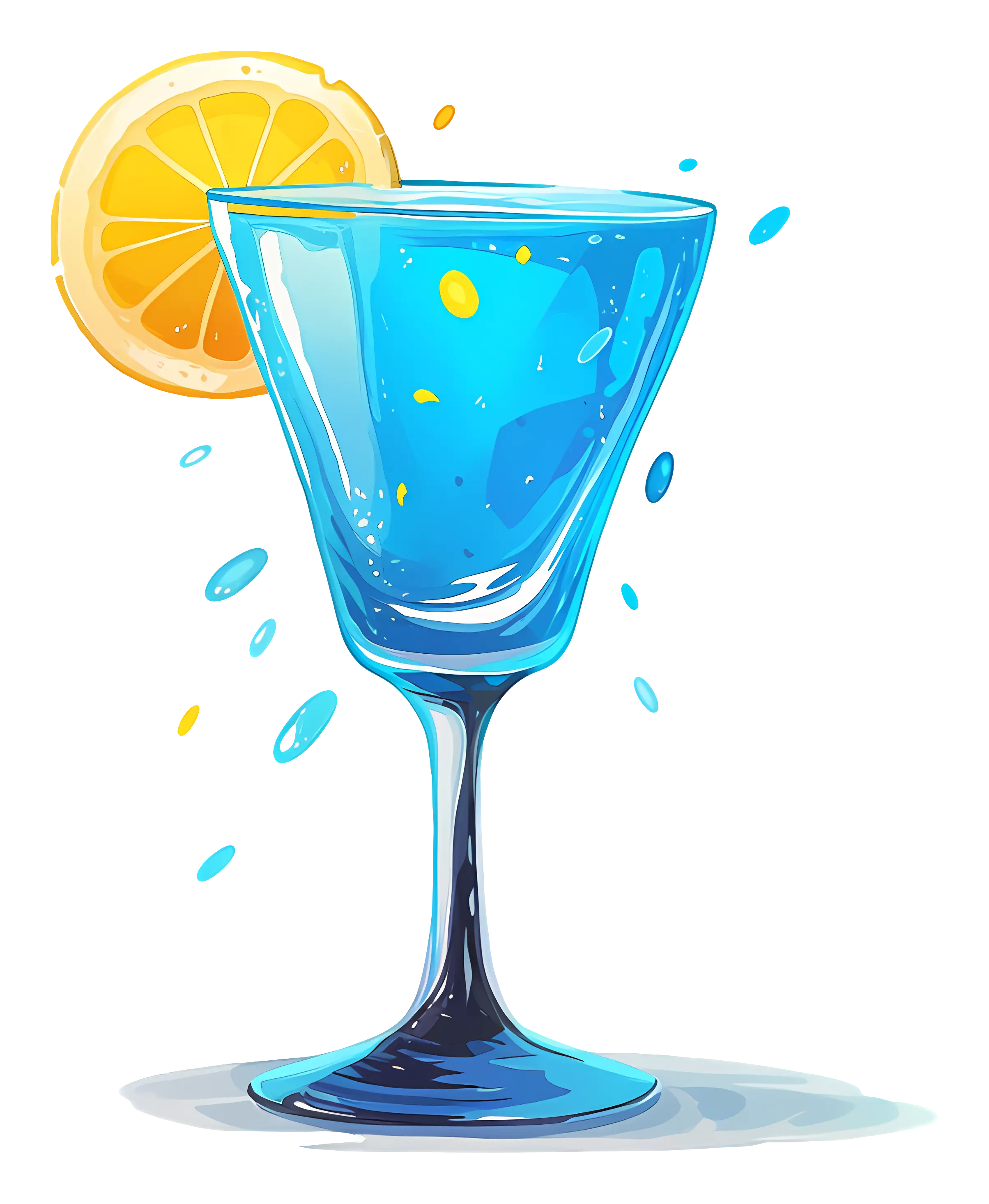 Refreshing Blue Drink with Lemon