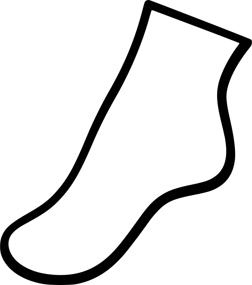 Sock Outline Symbol in Minimal Style