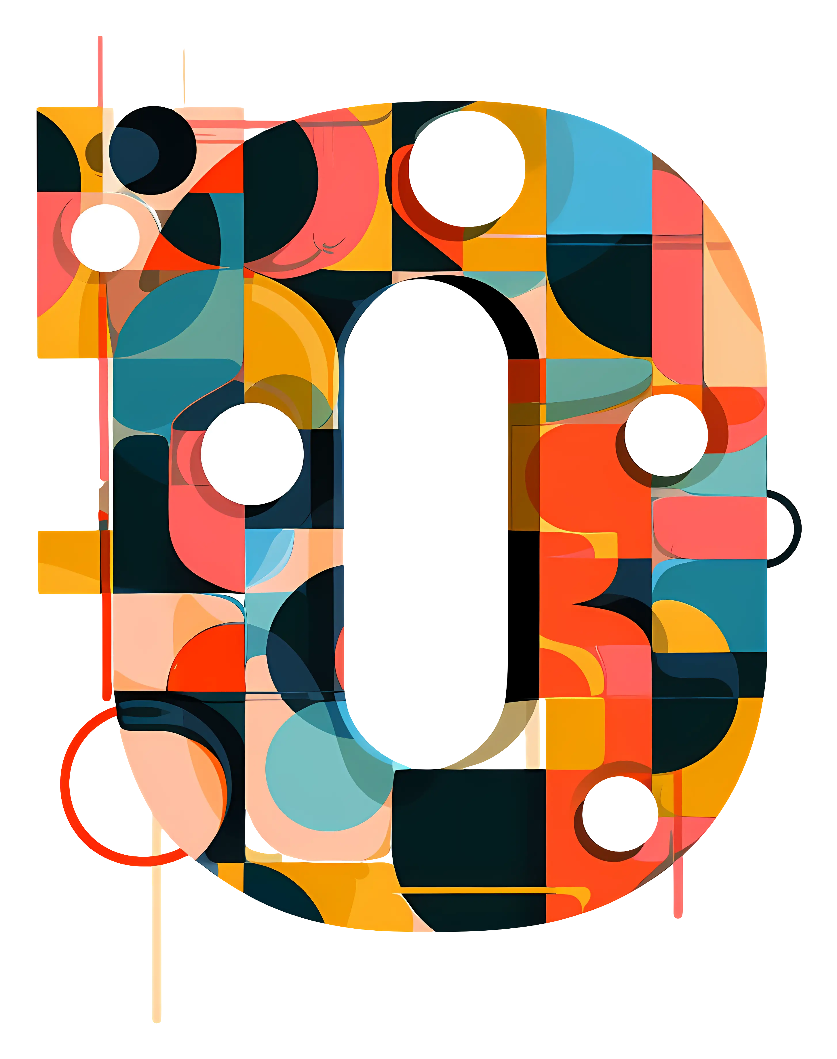 Colorful Abstract Number Zero
