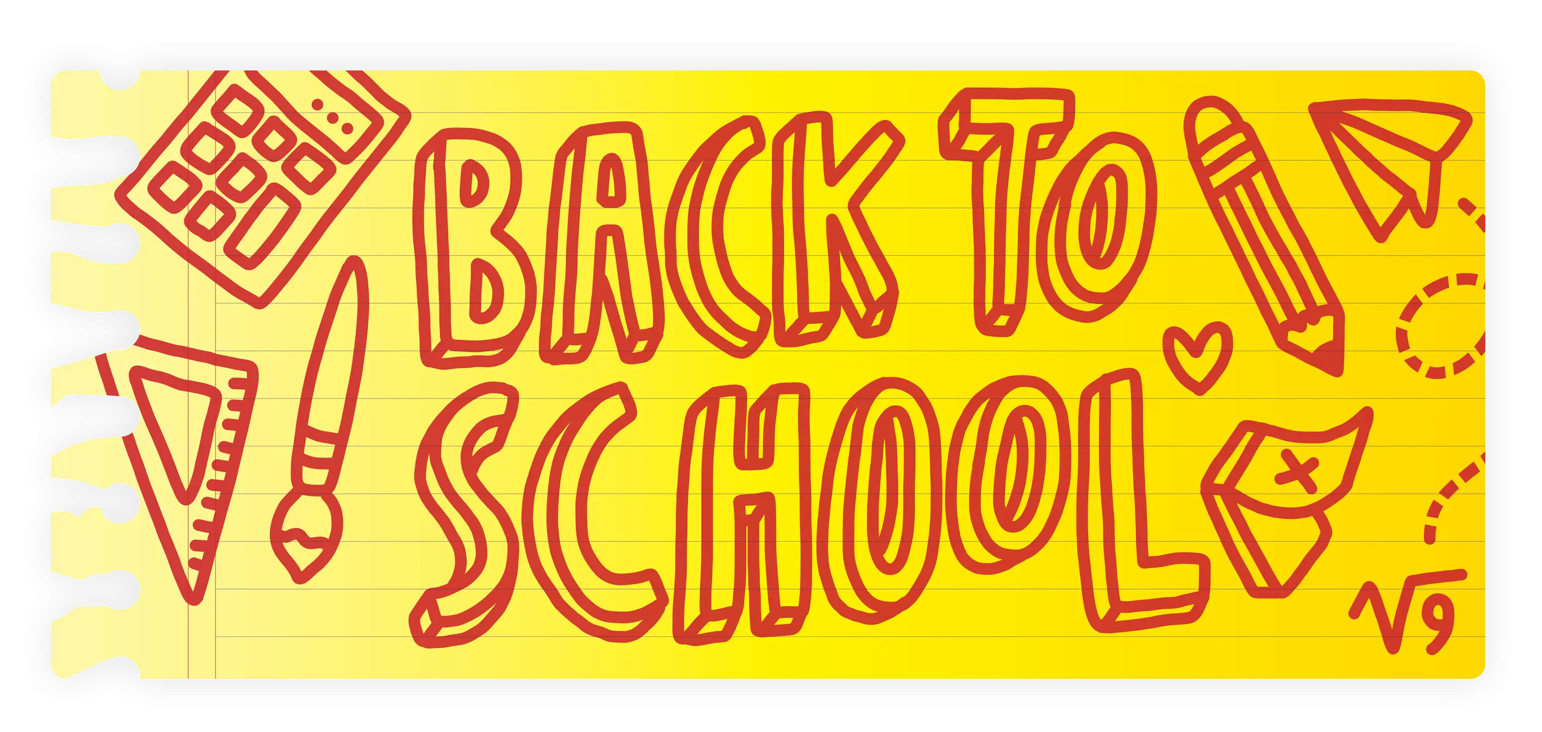 Yellow Doodle Back to School Note Design