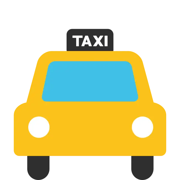Yellow Taxi Icon for Transportation