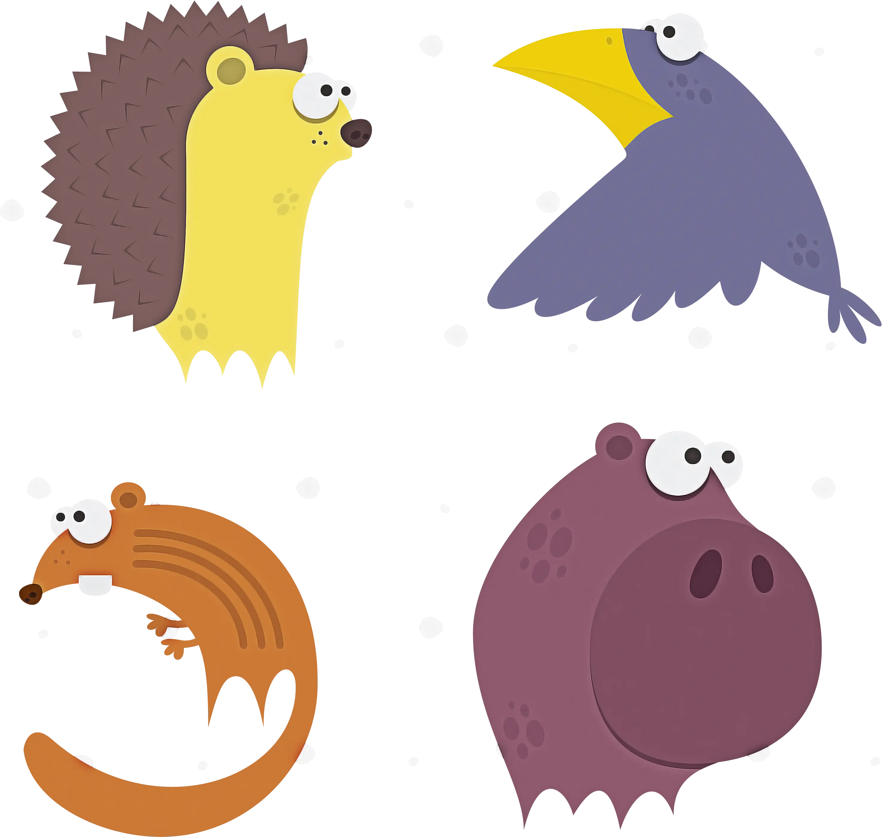 Illustration of Four Animal Characters