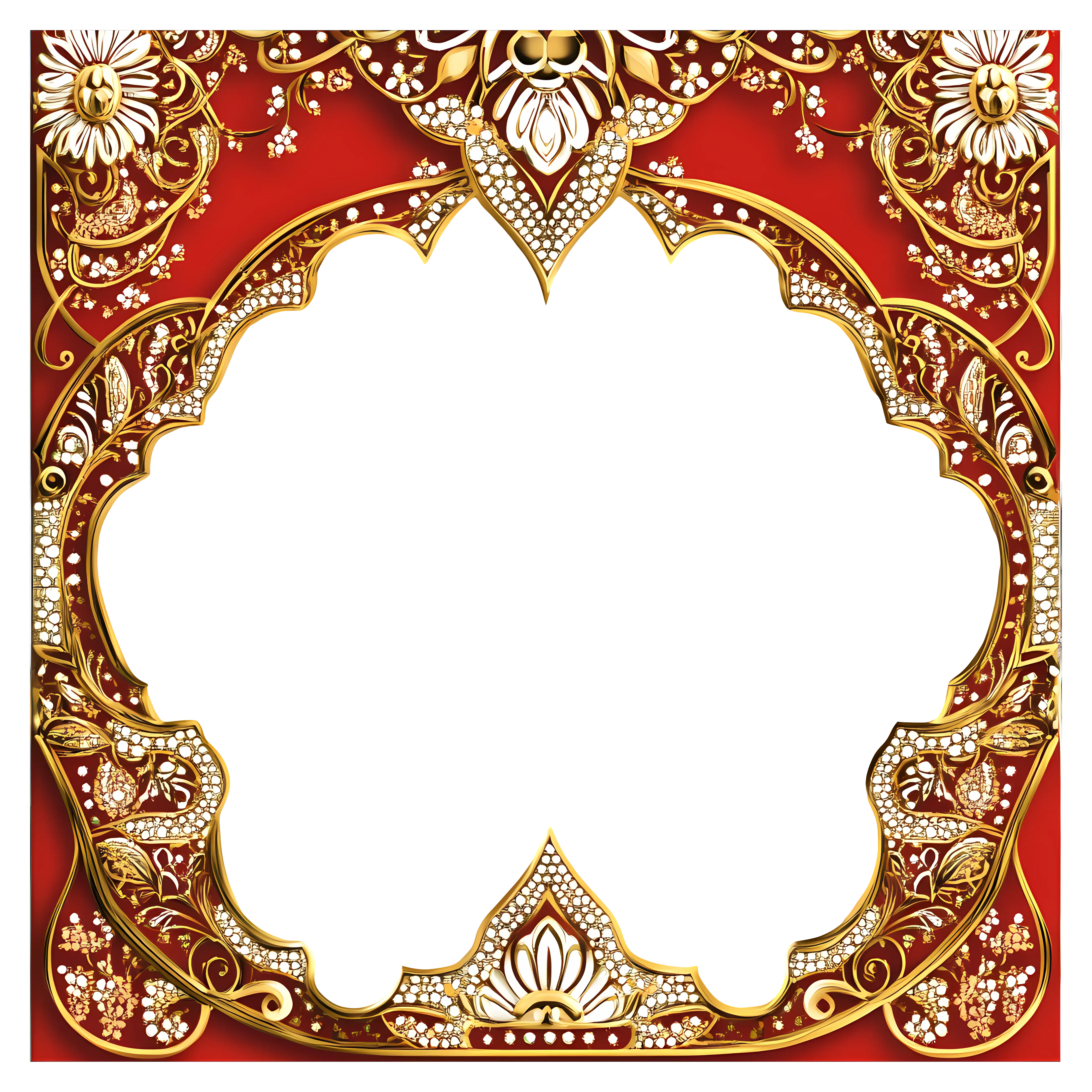 Ornate Gold and Red Frame