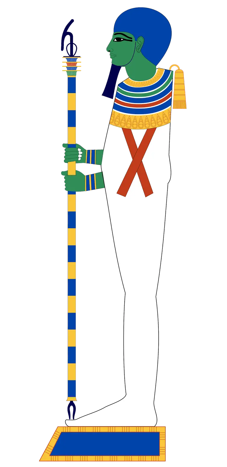 Colorful Illustration of an Egyptian Deity