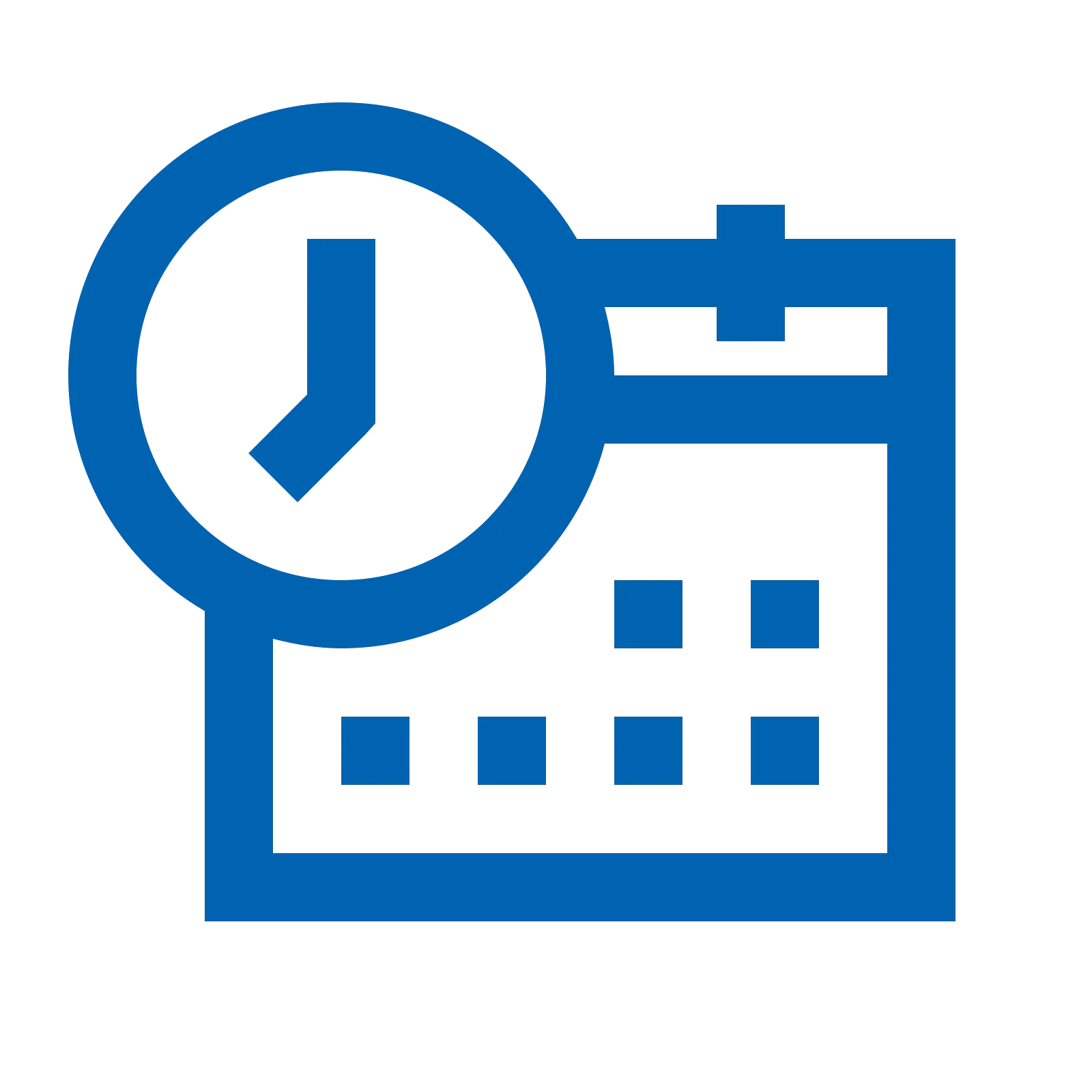 Calendar and Clock Icon for Scheduling