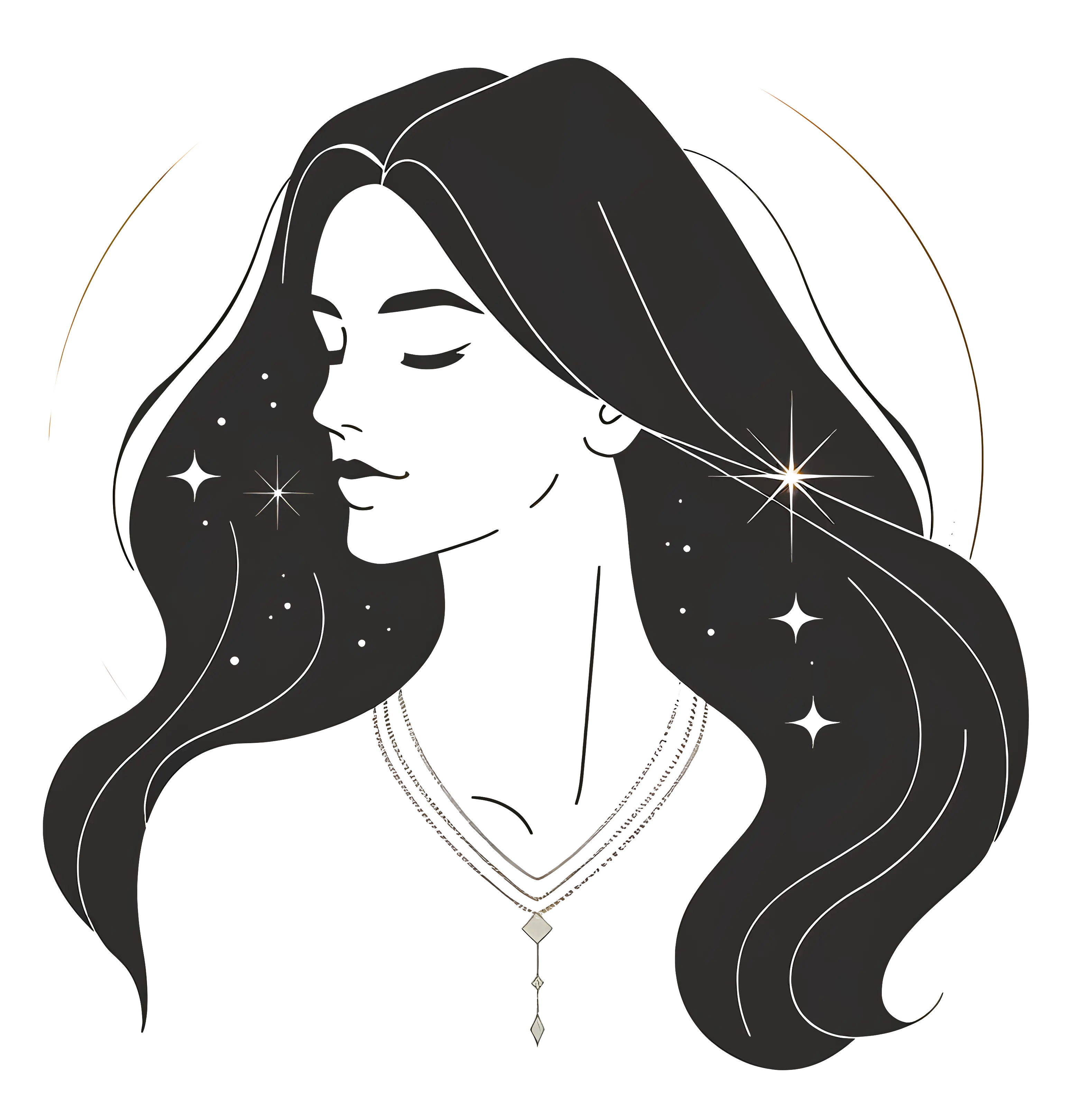 Celestial Woman with Starry Hair