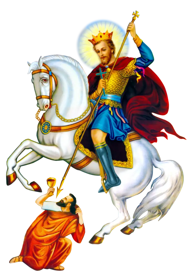 Majestic King on Horseback with Scepter