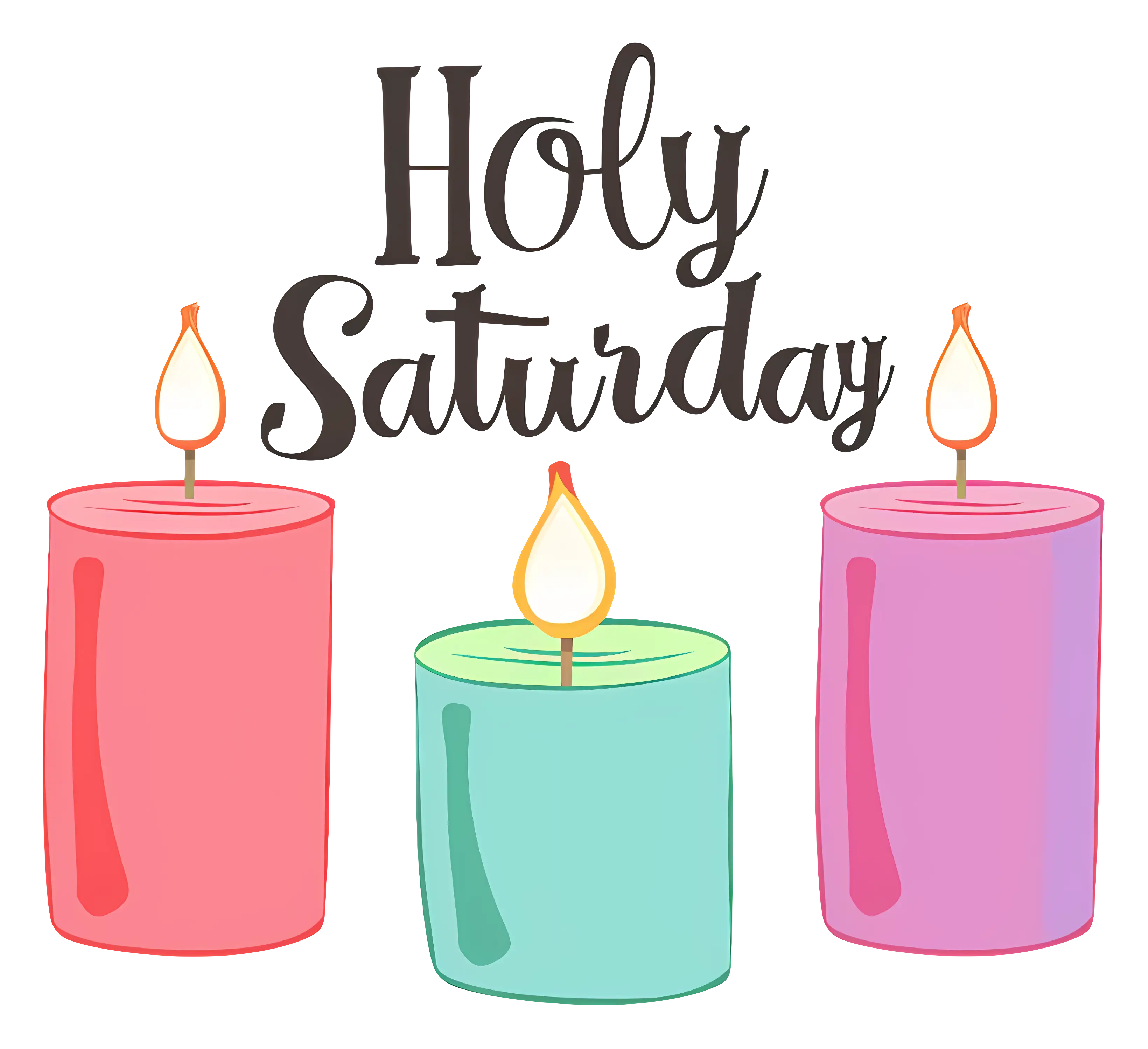 Illustrated Holy Saturday Candles with Text Design