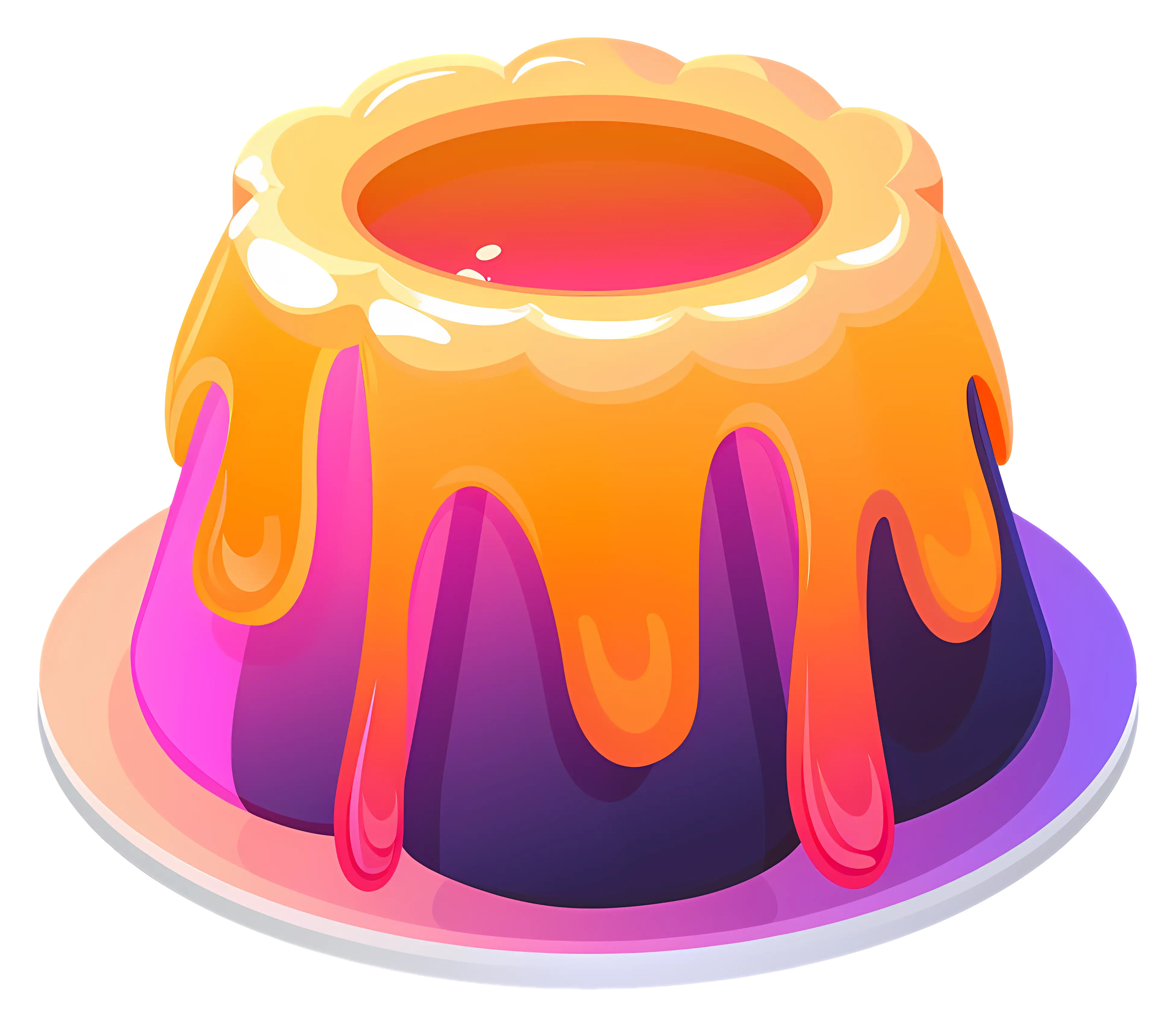 Colorful Jelly Dessert on a Plate