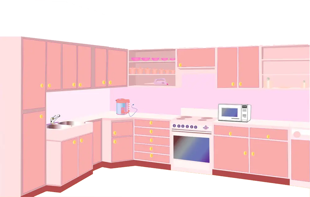 Modern Pink Kitchen Interior